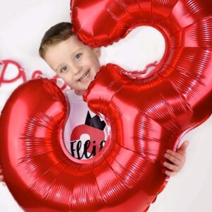 40 Inch Large Red Number 7 Balloon Extra Big Size Jumbo Digit Mylar Foil Helium Balloons for Birthday Party Celebration Decorations Graduations Wedding Anniversary Baby Shower Supplies Photo Shoot