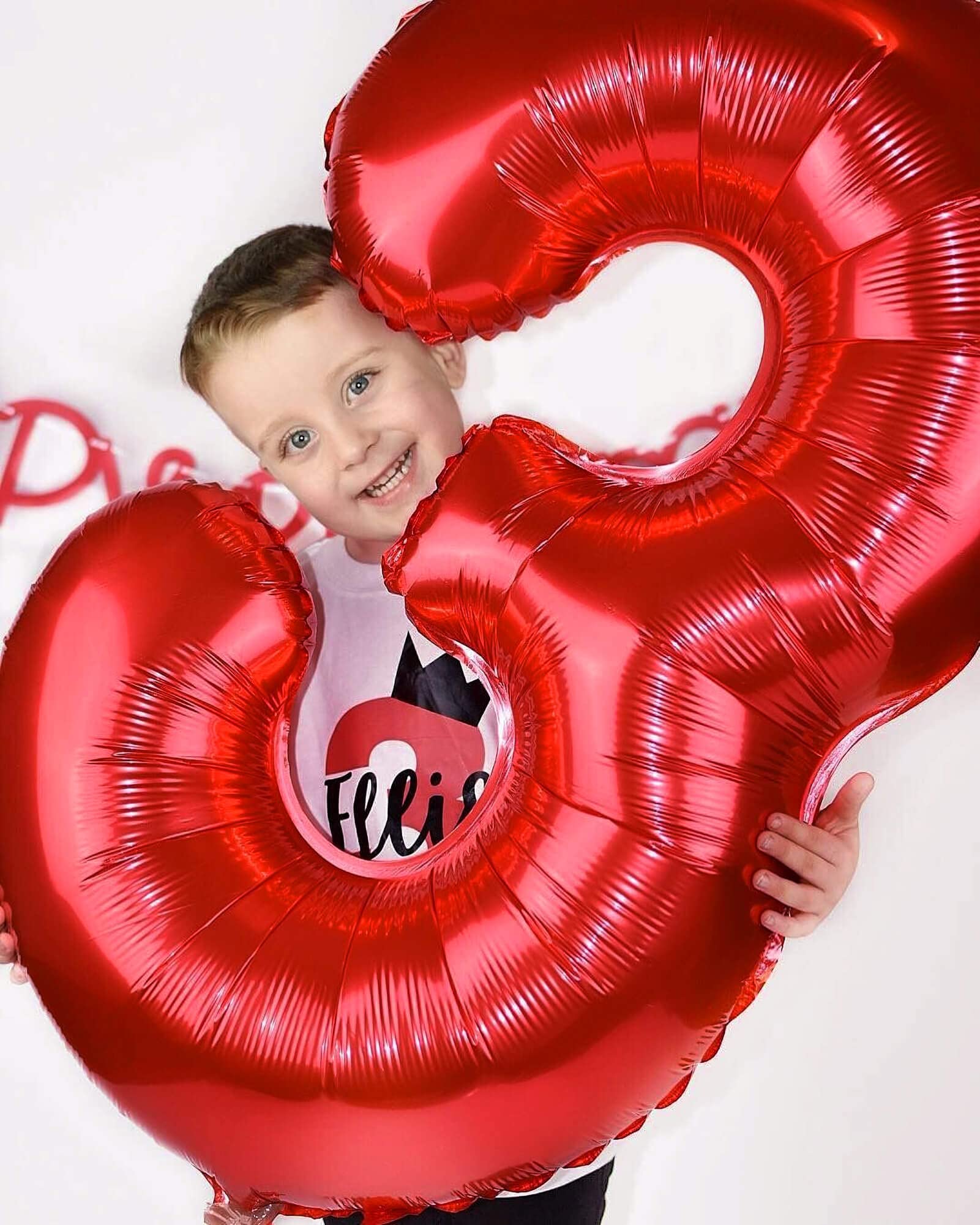 40 Inch Large Red Number 7 Balloon Extra Big Size Jumbo Digit Mylar Foil Helium Balloons for Birthday Party Celebration Decorations Graduations Wedding Anniversary Baby Shower Supplies Photo Shoot