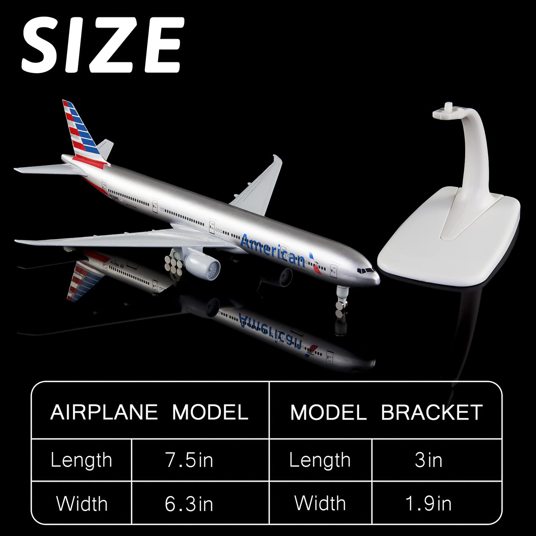 Busyflies 1:300 Scale American Boeing 777 Airplane Models Alloy Diecast Airplane Model