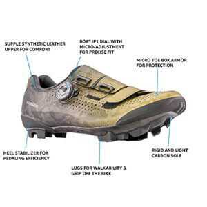 SHIMANO SH-RX800W High-Performance SPD Women’s Gravel Racing Shoe, Gold, 9-9.5