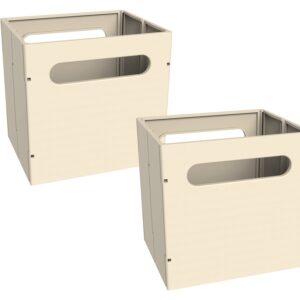 ClosetMaid 5437 Collapsible Mini Storage Bin with Two Handles, 2-Pack, Gray Wicker, Natural Linen, 2 Count