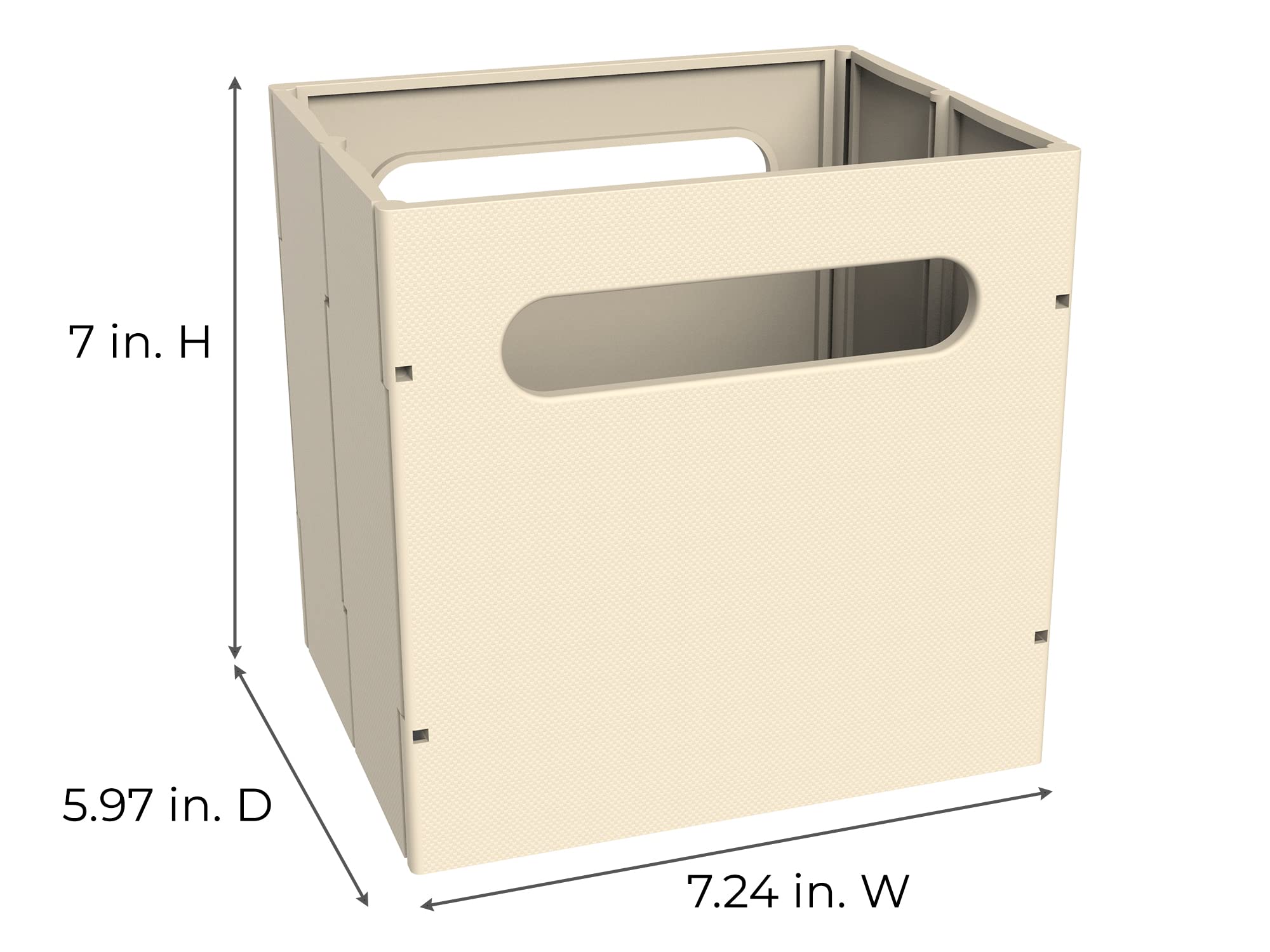 ClosetMaid 5437 Collapsible Mini Storage Bin with Two Handles, 2-Pack, Gray Wicker, Natural Linen, 2 Count