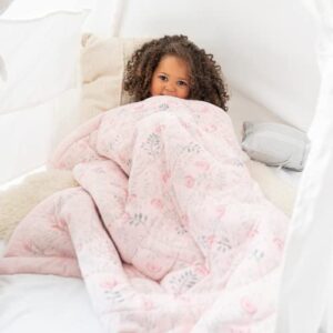 aden + anais embrace cozy toddler-bed weighted blanket for kids – 2.65 pounds 31” x 40” – machine washable – sherpa winter blanket – morris vine