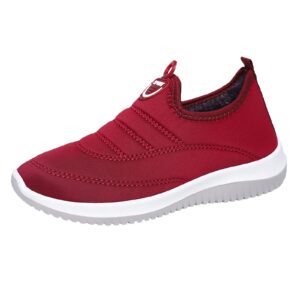 usyfakgh non slip shoes women platform sneakers for women dance shoes for women women's leisure breathable mesh outdoor fitness running sport warm sneakers shoes red wide 7.5