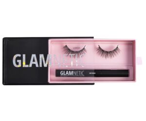 glamnetic magnetic eyelashes lash kit | virgo + magnetic eyeliner pen lashes pack, dramatic long eyelash kit, reusable up to 60 times - 1 pair + liner