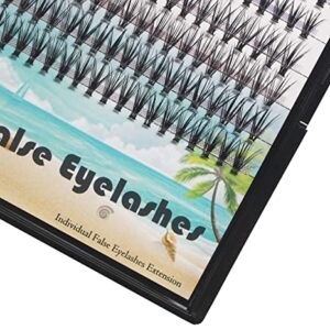 Dedila 200Pcs Handmade Individual False Eyelashes Thickness 0.07mm D Curl Mixed 10-12-14mm /11-13-15mm/12-14-16mm/16-18-20mm 3D Volume Cluster Eye Lashes Etensions (10-12-14mm)