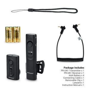 Camera Remote Shutter Release Wireless: [164'] Radio Control Accessories for Canon Rebel T7 T6 T5 T8i T7i SL3 EOS R RP R100 R7 R6 Mark II 90D 80D 70D 2000D, with AAA Battery & Removable Tripod Clip