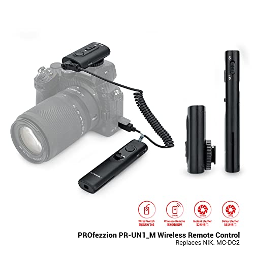 PROfezzion [164'] Wireless Shutter Release Remote Control for Nikon Z6 Z7 Z7II Z6II Z5 D750 D780 D7500 D7200 D5600 D5500 D5300 D3300 D3200 D610 Camera, Radio Control Shutter Release with AAA Battery