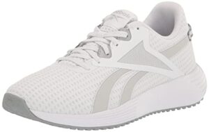 reebok womens lite plus 3.0 running shoe, white/silver metallic/pure grey, 7.5 us