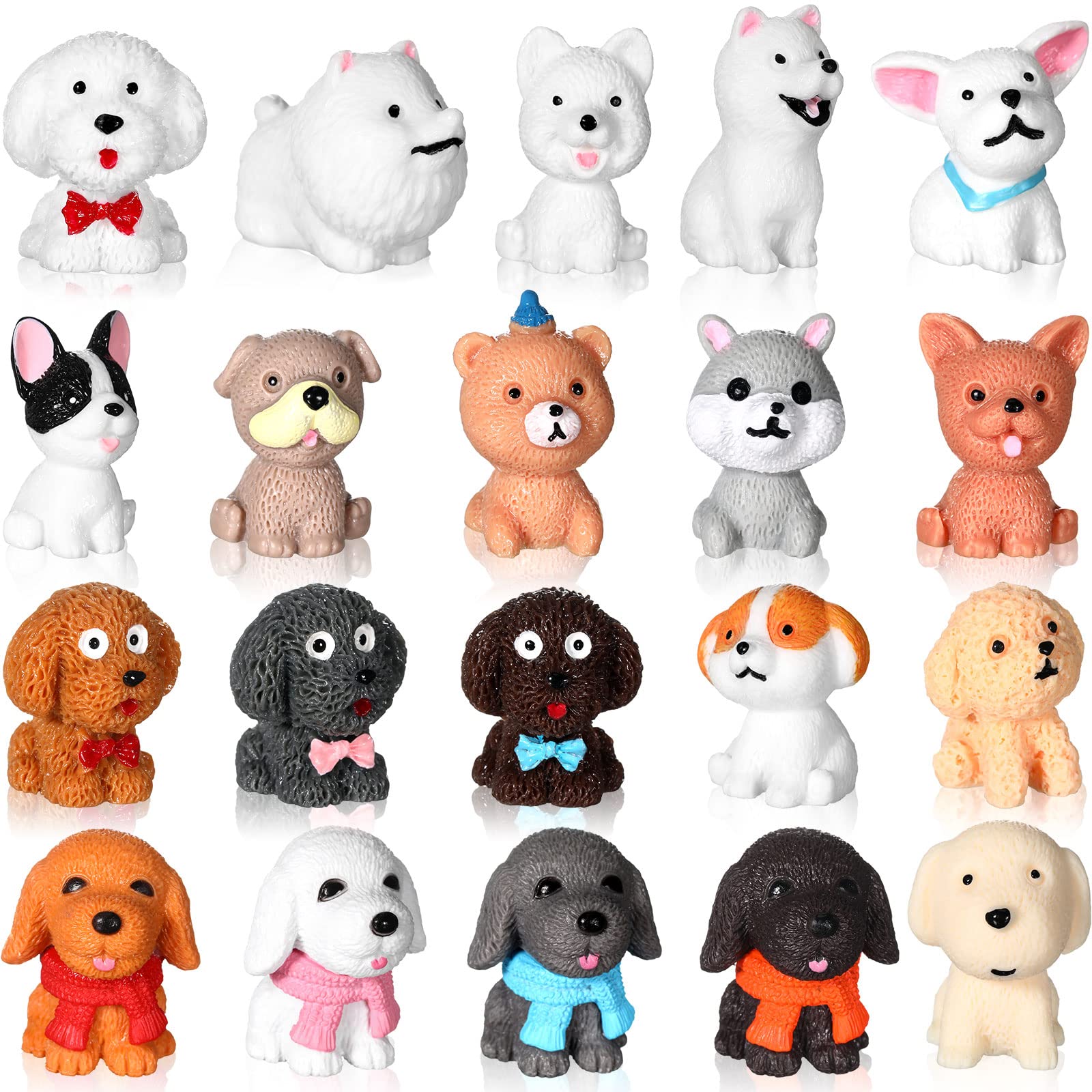 Marsui 40 Pieces Mini Dog Figurines Playset Realistic Detailed Toy Dogs Little Puppy Figures Educational Dogs Animals Toys for Birthday Christmas Easter Cake Topper Decorations