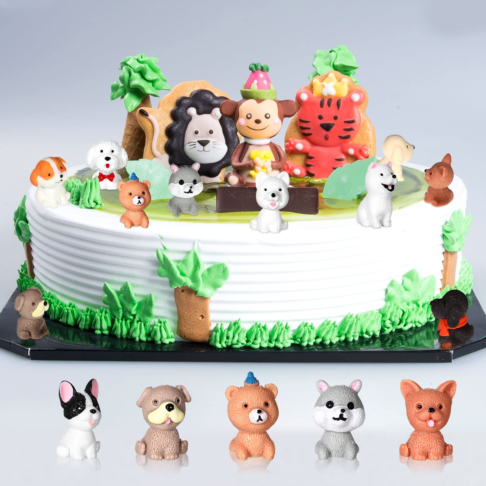 Marsui 40 Pieces Mini Dog Figurines Playset Realistic Detailed Toy Dogs Little Puppy Figures Educational Dogs Animals Toys for Birthday Christmas Easter Cake Topper Decorations