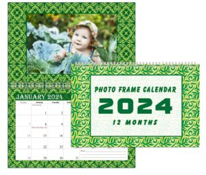 2024 photo frame wall spiral-bound calendar (add your own photos) - 12 months desktop/wall calendar/planner - (edition #06)