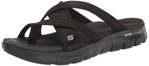 skechers women's sporty sandal sport, black/black, 8