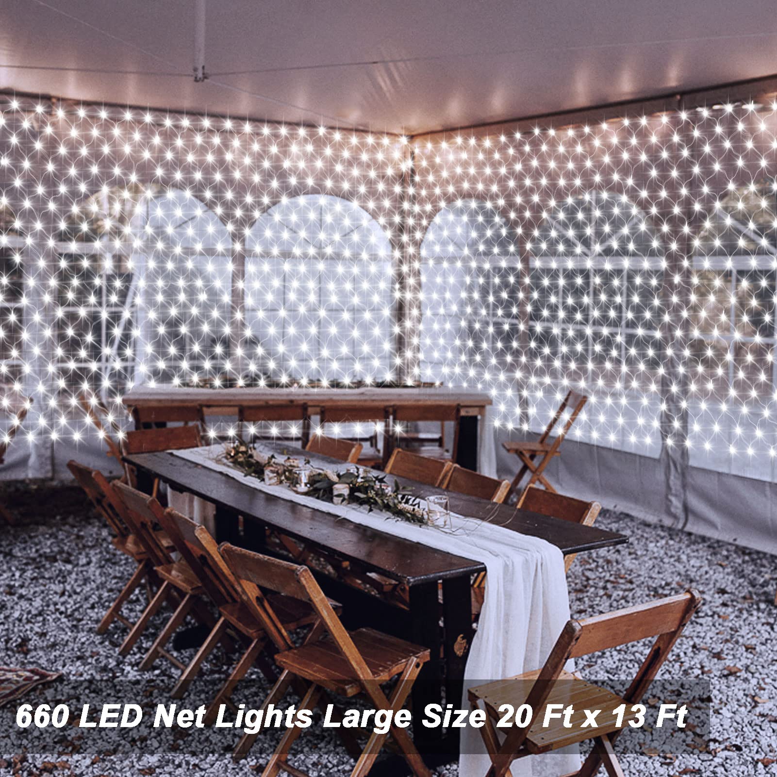 ZAIYW Large Net Lights Outdoor Mesh Lights 660 LED Fairy Net Lights Plug in, 20ft x 13ft with Remote for Indoor Outdoor Curtain Bush Party Wedding Backyard Wall Christmas Tree Decor (Cool White)