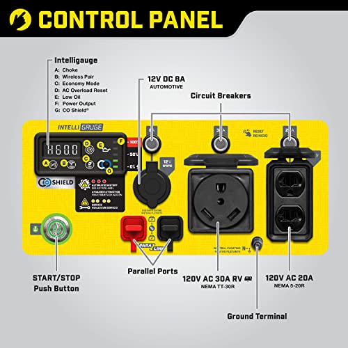 Champion Power Equipment 201185 4250-Watt Wireless Remote Start Open Frame Inverter Generator, CO Shield