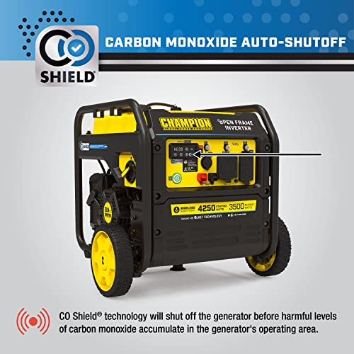 Champion Power Equipment 201185 4250-Watt Wireless Remote Start Open Frame Inverter Generator, CO Shield