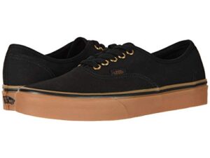 vans unisex authentic sneaker, black/rubber, size 6