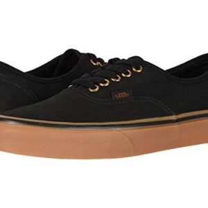 Vans Unisex Authentic Sneaker, Black/Rubber, Size 6