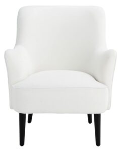 safavieh home collection arlyss white velvet/black accent chair ach4010b
