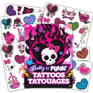 rock star tattoos punk rock temporary tattoos party favor set ~ 50+ girl punk rocker tattoos for halloween costumes, party supplies, more