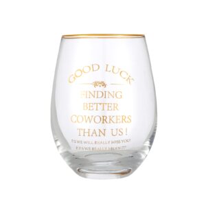 MOMRNTAIL Funny Coworker Leaving Gifts for Woman Man Farewell Gifts Going Away Gift New Job Gift For Coworker 15 Oz Wine Glass Good Luck Findding Better Coworkers Than Us