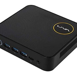 ECS Elitegroup Liva Z Mini PC Computer Intel Celeron N3350 Dual-core, 4GB DDR3L/64GB eMMC, Type C Port, 4K@60Hz HDMI+mDP, WiFi, Ethernet, Dual Monitor Support (Liva Z N3350), Black