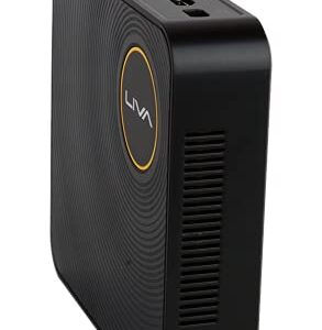 ECS Elitegroup Liva Z Mini PC Computer Intel Celeron N3350 Dual-core, 4GB DDR3L/64GB eMMC, Type C Port, 4K@60Hz HDMI+mDP, WiFi, Ethernet, Dual Monitor Support (Liva Z N3350), Black