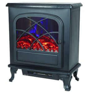 infrared electric fireplace stove heater with remote - l21.26 x w11.15 x h26.77 hes, black