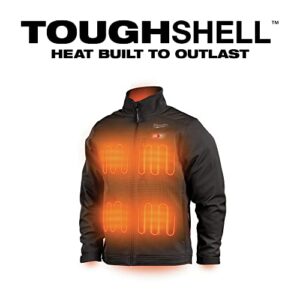 Milwaukee 204B-21XL M12 TOUGHSHELL Lithium-Ion Cordless Heated Jacket (3 Ah) - X-Large, Black