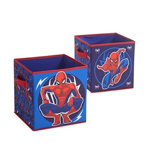 marvel spiderman glow in the dark collapsible storage cubes, set of 2, 10"x10"
