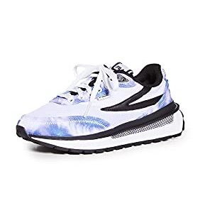 Fila Women's Renno Tie Dye Sneakers, White/Cobalt Blue/Storm Blue, 7 Medium US