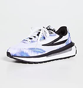 Fila Women's Renno Tie Dye Sneakers, White/Cobalt Blue/Storm Blue, 7 Medium US