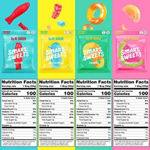 SmartSweets Variety Pack, 1.8oz (Pack of 8), Candy With Low Sugar & Calorie, Healthy Snacks For Kids & Adults - Sweet Fish, Sourmelon Bites, Peach Rings, Sour Blast Buddies