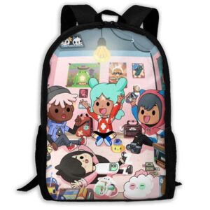 backpack 3d printing school bag leisure travel hiking bag casual knapsack rucksack for men women (black-1, one size)