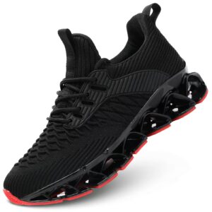 womens slip-ins running shoes blade tennis walking sneakers comfortable fashion non slip work sport shoes gym trainers black/red