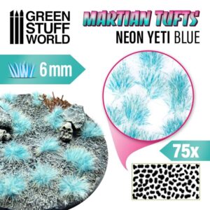 green stuff world martian tufts for models and miniatures – neon yeti blue 6mm 10684