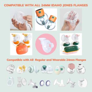 Idaho Jones Flange Inserts for Breast Pumps | Convert 24mm Flange to 19mm; Spectra, Momcozy, Mom Cozy, Ainsir, Iapoy, Hygeia, Motif, Tsrete, Ikare, Zomee (2pcs, 19mm)