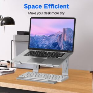 Tonmom Laptop Stand for Desk, Metal Laptop Riser Holder, Removable Notebook Stand Ventilated Cooling Computer Stand Compatible with 10-15.6” Laptops