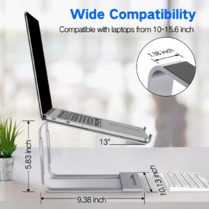 Tonmom Laptop Stand for Desk, Metal Laptop Riser Holder, Removable Notebook Stand Ventilated Cooling Computer Stand Compatible with 10-15.6” Laptops