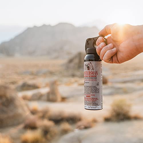 SABRE Frontiersman 9.2 fl oz. Bear Spray, Maximum Strength 2.0% Major Capsaicinoids, Powerful 35 ft. Range Bear Deterrent, Outdoor Camping & Hiking Protection, Quick Draw Holster & Multipack Options