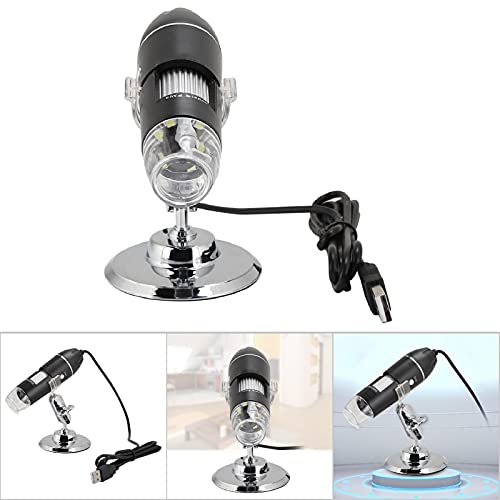 FASJ Computer USB Camera, Adjustable Macro Lens Digital Microscope, 1600X for Dynamic Video Recording Taking Photos