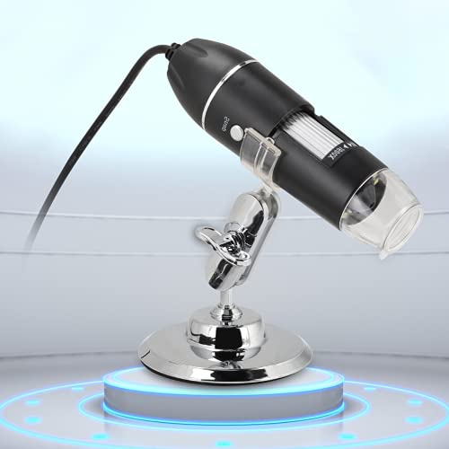 FASJ Computer USB Camera, Adjustable Macro Lens Digital Microscope, 1600X for Dynamic Video Recording Taking Photos