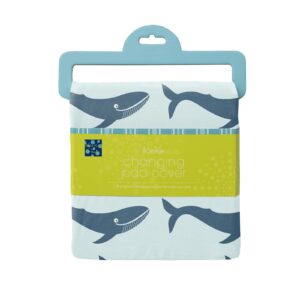 kickee pants baby changing pad cover, fun print, buttery-soft and breathable (fresh air blue whales - one size)