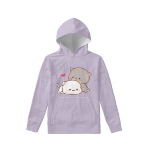 wellflyhom cat hoodies for girls 11 12 13 years old teens cute kids clothes sweatshirts hooded jumper pullover with pocket outfits tops fall winter jackets sweater purple