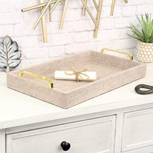 Cheung's 5730 Canter Isle Linen Tray, Beige