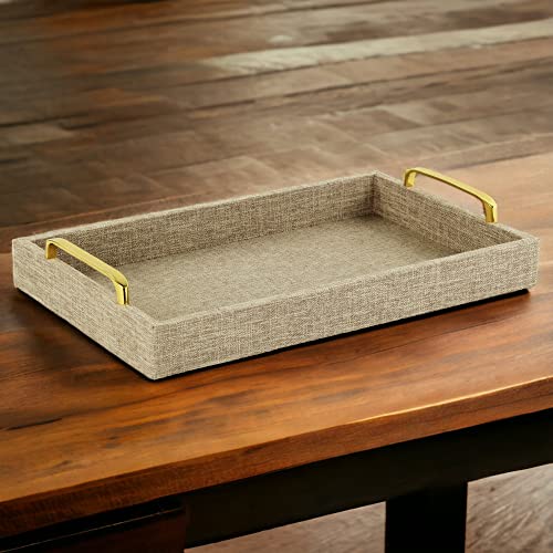 Cheung's 5730 Canter Isle Linen Tray, Beige