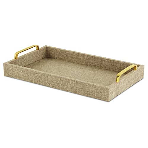 Cheung's 5730 Canter Isle Linen Tray, Beige