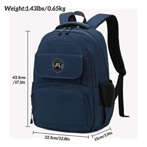 Mygreen Printed Dual Compartment 15.6 inch Laptop & Tablet Backpack for School, Travel, & Work, Purple, Laptop Campus Backpack Dark Blue