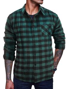 coofandy mens long sleeve button up plaid shirts regualr fit cotton flannel shirt