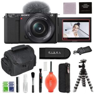 sony alpha zv-e10 mirrorless vlog camera & 16-50mm lens bundle with water resistant bag, flexible tripod + more | sony zv-e10
